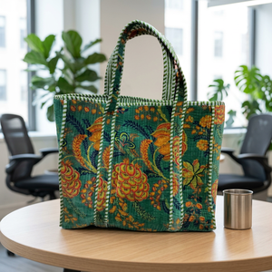 Sac fourre-tout de voyage et de shopping tendance, grand format, en velours matelassé style bohème, de haute qualité, imprimé et personnalisé avec fermeture éclair - Product Image 4
