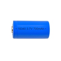 En gros bleu PVC batterie solaire cycle profond RCR123A GEB16340 3.7v 700mah cylindre batterie rechargeable pour lampe de Poche LED