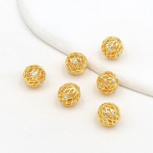 ลูกปัดกลวงทรงกลมขนาด 10 มม. สีทอง 18K ทนทานต่อการเปลี่ยนสี สำหรับทำสร้อยข้อมือ สร้อยคอ เครื่องประดับ DIY - Product Image 4