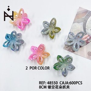 Fermaglio per capelli a forma di fiore traforato da 8 cm per donna, accessori per capelli - Product Image 2