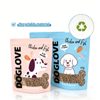Sachet refermable pour aliments pour chiens de 150g à 1kg avec fenêtre en forme d'os, en aluminium recyclable haute barrière, plusieurs tailles, vente en gros
