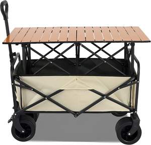 Chariot pliable portable avec porte-gobelets, chariot utilitaire de jardin pour la famille, le patio, le parc, le <span class=keywords><strong>camping</strong></span>, les voyages - Product Image 2
