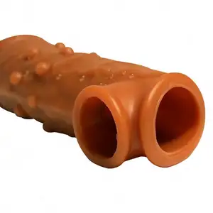 Xiaer Realistische Penis Cock Mouwen Herbruikbare Vloeibare Siliconen Trillingen Vertraging Vergroter Condooms Voor Mannen Lul Enhancer Sex Toys