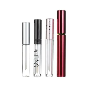 Mascara eyeliner all'ingrosso contenitore per rossetto rotondo vuoto trasparente 5ml 10ml 15ml tubo cosmetico per lucidalabbra