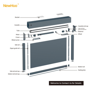 Persianas enrollables exteriores extra altas, resistentes al viento, WR160-<span class=keywords><strong>190</strong></span>, impermeables, motorizadas, con cremallera, para patio, balcón, exteriores. - Product Image 3