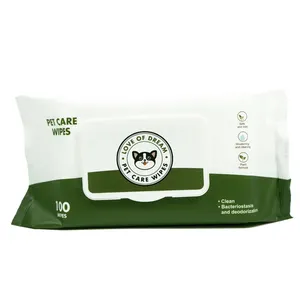 Wholesale 100% Organic Bamboo Fiber Biodegradable Pet Eye Ear Cleaning Wet Wipes Soft Pet Grooming Teeth Wet Wipes For Dogs Cats