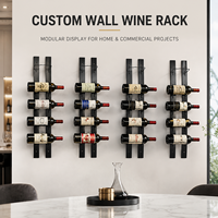 Porte-bouteilles mural en bois personnalisé, décoration murale rustique, solution de projet de cave à vin sur mesure OEM ODM