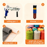 Kit de Démarrage Portable pour Machine à Tufter les Tapis Électrique 2-en-1 : Pistolet à Tufter pour Tuftage Coupé et Bouclé pour Tapis Faits Main et Artisanat Domestique