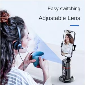 自動フェイストラッキングP02ミニジンバル安定化カメラAI三脚自撮り棒360回転電話ホルダー付き - Product Image 5
