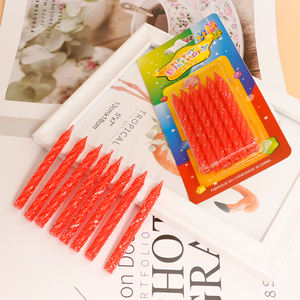 Горячая распродажа: 10 шт. красных свечей-спиралей с блестками для украшения торта, аксессуары для дня рождения - Product Image 2