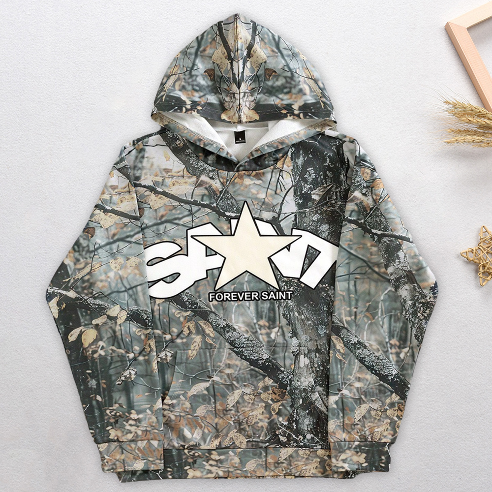 Burnout hoodie with camo effect Burnout hoodie with camo effect