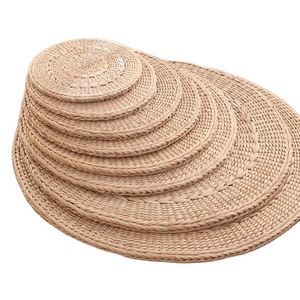 Futon en rotin tissé à la main, tapis de yoga, siège <span class=keywords><strong>rond</strong></span> en paille épaisse, <span class=keywords><strong>coussin</strong></span> de siège en paille tissée - Product Image 1