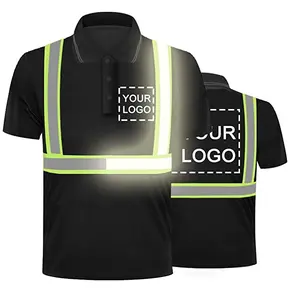 Hot Selling individuelles Logo 100% Polyester neuer Stil hochwertige Straßen warnung reflektierende Sicherheit Polos hirt mit Kragen