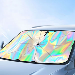 CHONGTENG universel voiture fenêtre pare-soleil Protection <span class=keywords><strong>UV</strong></span> étanche Protection thermique Lasercloth pliant Design parapluie - Product Image 2