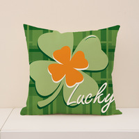 Housse de coussin YINUAN pour la Saint-Patrick, motif trèfle vert et arc-en-ciel, avec fermeture éclair, décorative