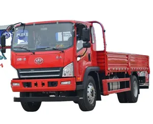 China Famous FAW Brands Left Hand Drive 7 Tons Loading Flat Bed Cargo Trucks For Sale