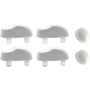Kit de parachoques para asiento, 4 piezas con 2 tapas para asientos de inodoro, color blanco - Product Image 1