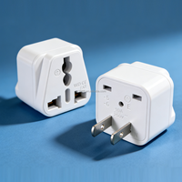 Steker Konversi Perjalanan 2 PIN USA NEMA 1-15P ke Soket UK/US/EU/AUS, Adaptor Steker Eropa ke AS