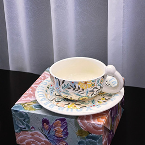 Modern Luxury Bone China Coffee Cup and Saucer <b>Set</b> with Pillow Bag-Eco-Friendly Custom-Made Business <b>Gift</b> - Product Image 6
