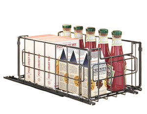 Thick Solid Steel Drawer Type Foldable Multi-Function Double-Layer <b>Pull</b>-<b>Out</b> <b>Kitchen</b> & Dining Countertop <b>Basket</b> Cabinet - Product Image 3