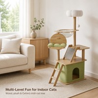 Arbre à chat et tour pour chat en bois de grande taille intégré