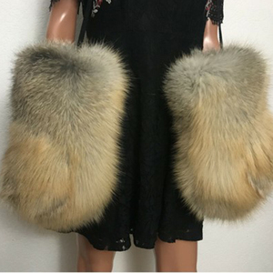 2024 <span class=keywords><strong>mitaines</strong></span> plus grandes en fourrure de renard pour femmes, avec paumes à double fourrure et gants en peau de renard opisthénar, hiver - Product Image 2