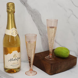 Flûtes à <span class=keywords><strong>champagne</strong></span> jetables en <span class=keywords><strong>plastique</strong></span> bon marché en gros avec bordure dorée personnalisée pour les coupes de fête de mariage Mimosa, gobelets à vin jetables - Product Image 1