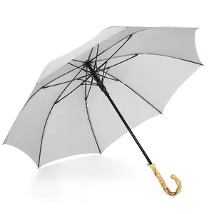 Зонт в азиатском стиле искусный автоматический с водонепроницаемым и ветрозащитным покрытием, Бамбуковая ручка, металлическая рамка, деловой подарок