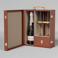 Boîtes à vin en cuir personnalisées haut de gamme pour champagne, spiritueux, vin, boîte d'emballage rigide, boîtes à liqueur, boîtes cadeaux, emballages