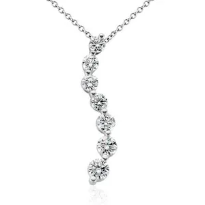 14k Gold Good Luck Necklace Pave Diamond 7 Stones Pendant Blue Sapphire Necklace Diamond Necklace