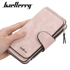 Baellerry Hot mô hình phụ nữ khóa ví tri-gấp multi-khe cắm thẻ ví Frosted PU vải da bán buôn Ví - Product Image 5