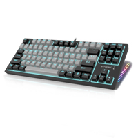 Combo clavier et souris de jeu TKL filaire USB rétroéclairé RGB 87 touches Clavier mécanique à interrupteurs rouges Design ergonomique en aluminium et ABS pour