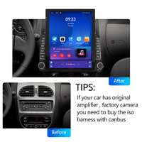 Écran vertical Tesla 9,7 pouces, autoradio Android 2 Din pour Peugeot 206 2004-2008, Car-play, navigation GPS automatique