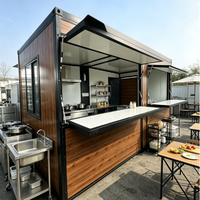 Kiosque alimentaire préfabriqué en conteneur, bâtiment modulaire portable pour stand de parc, bar de camping, cuisine temporaire, local à outils
