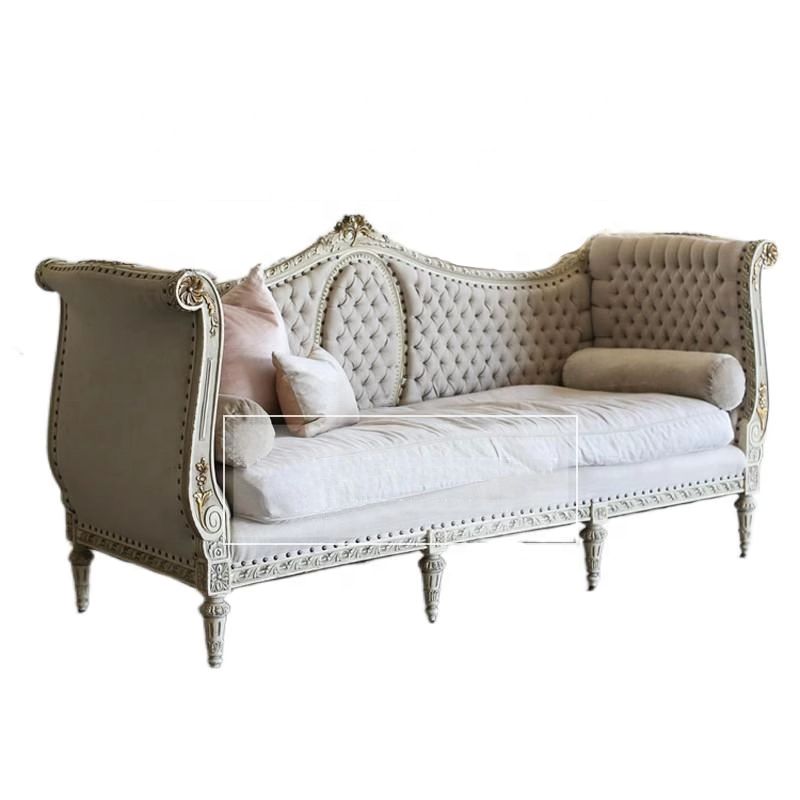 Canapé Style Louis XV – Gris, Lin, Non Convertible, Largeur 1,50m, Neuf