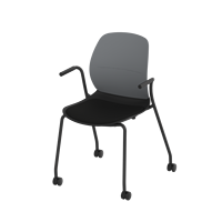 Fauteuil ergonomique en plastique écologique avec roulettes, pour étudiants (école et appartement)