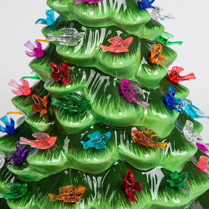 Co-Arts Green Tabletop Porcelana Cerámica Decoración de Navidad Árbol de Navidad con Lampara Light Arbol De Navidad Adorno de ventana - Product Image 4