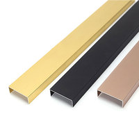 Profilé de bordure de carrelage en forme de U en aluminium au design moderne, pour miroir, pour mur et sol, en céramique