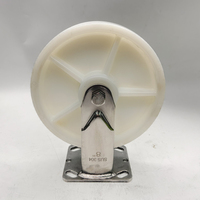 Roue pivotante VIMA de 5 pouces (125 mm) en nylon et acier inoxydable, robuste, capacité de charge de 300 kg, roulement à billes, fonctionnement silencieux, EN12532
