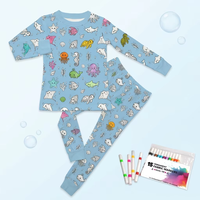 Usine OEM ODM – Lot de 2 pyjamas unisexes en viscose de bambou à personnaliser, avec marqueurs pour peinture colorée