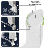 Bidet WC vertical moderne pas cher à double buse rétractable autonettoyant, pulvérisation mécanique, sans électricité, OEM/ODM, à poser au sol