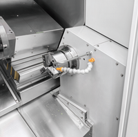 Mesin Bubut CNC 5-Axis Twin Spindle Tipe Slant Bed untuk Tugas Ringan dengan Kontrol FANUC, Mesin Bubut Presisi Tinggi