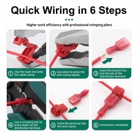 Connecteur de câblage rapide Gocel T878006 rouge T-Tap, borne de raccordement sans dénudage, perforation d'isolation, 0,5-0,75 mm², nylon ignifuge