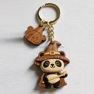 Porte-clés panda marionnette en bois créatif personnalisable Porte-clés personnalisé pour enfants - Product Image 4