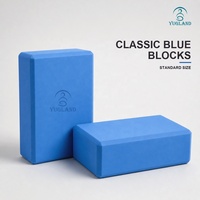Bloc de yoga EVA double couche bicolore, bloc de mousse Pilates biseauté antidérapant, brique d'entraînement avec logo personnalisé
