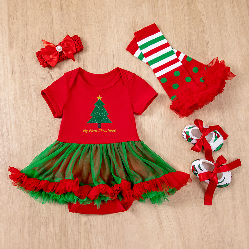 Red green red christmas tree