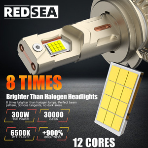 REDSEA 2025 nuevo R32 300W 30000LM Canbus coche LED faro bombilla para coche HB3 9005 HB4 9006 9012 H1 H3 H4 H7 <span class=keywords><strong>H11</strong></span> H13 luz Led - Product Image 3