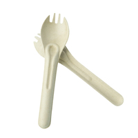 Ensemble de couverts jetables écologiques en bagasse de canne à sucre, fourchette, cuillère, couteau, vaisselle écologique, vente en gros