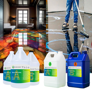 高光泽耐用耐刮擦金属地板环氧树脂用于3D地板金属艺术涂鸦地板 - Product Image 1