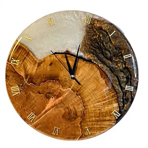 Horloge murale ronde analogique à quartz silencieuse, design moderne en résine époxy, plaque épaisse de 30 mm, alimentée par piles AA, pour la décoration du salon - Product Image 1